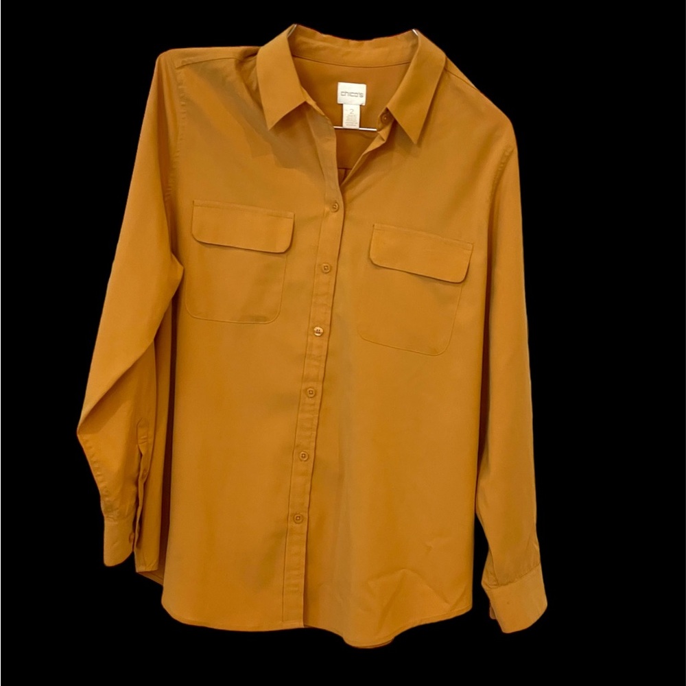 Soft & silky button down blouse goldenrod